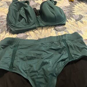 Cacique Floral Swimwear with Teal Accents